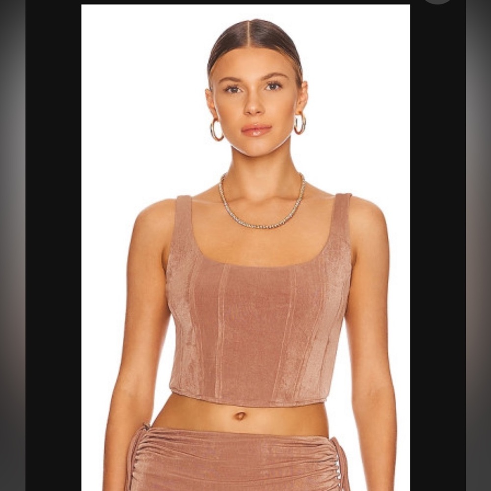 Blush crop corset top
